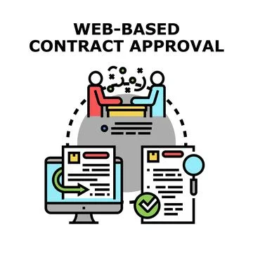 Web based contract approval digital management process Stock Illustration