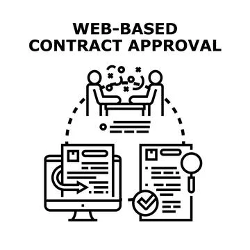 Web based contract approval digital management process Illustrazione stock