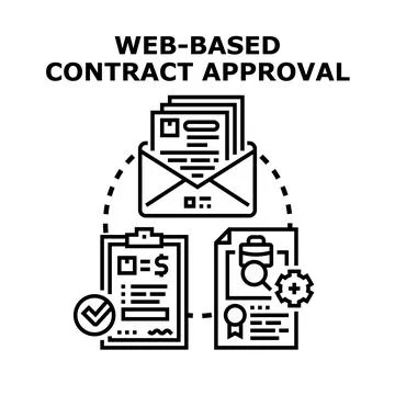 Web based contract approval process for online business Illustrazione stock