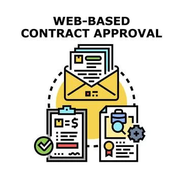 Web based contract approval process for online business Illustrazione stock