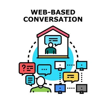 Web based conversation connecting people online Illustrazione stock