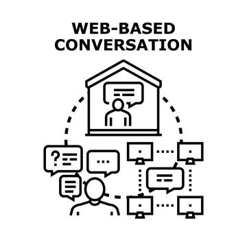 Web based conversation connecting people online Stock Illustration