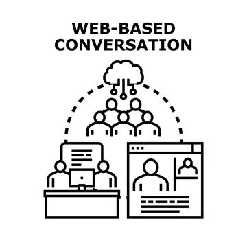 Web based conversation connecting people online Stock Illustration