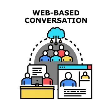 Web based conversation connecting people online Stock Illustration