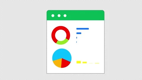 Web based dashboard interface pie and donut charts, representing visual dat.. Stock Footage 309090046