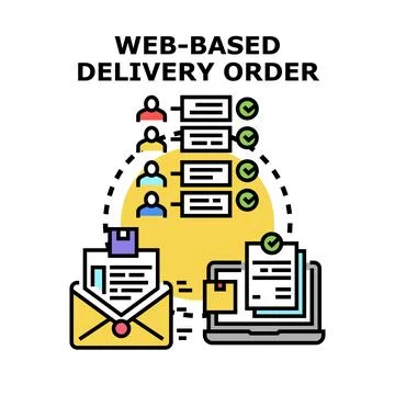Web based delivery order management system concept Stock Illustration