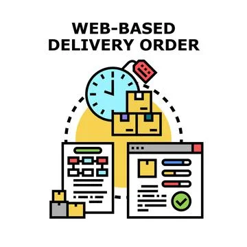 Web based delivery order processing and logistics Illustrazione stock