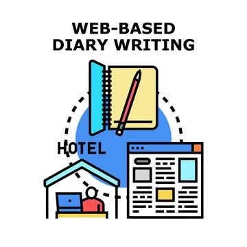 Web based diary writing activity concept illustration Stock Illustration