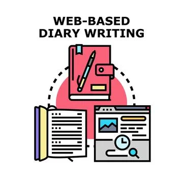 Web based diary writing journaling concept Stock Illustration