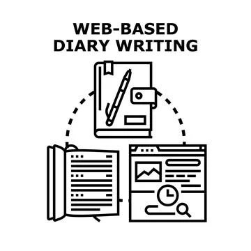 Web based diary writing journaling concept Stock Illustration