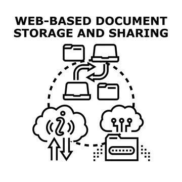 Web based document storage and sharing system Stock Illustration