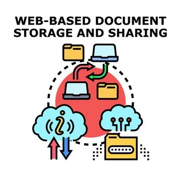 Web based document storage and sharing system 库存插图