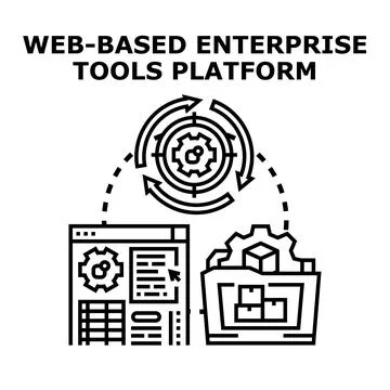 Web based enterprise tools platform developing technology Stock Illustration