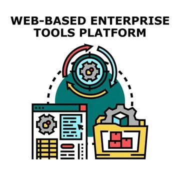Web based enterprise tools platform developing technology Stock Illustration