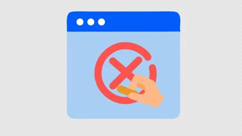 Web based error message notification icon in cartoon animation. Alpha channel. Stock Footage 313351280