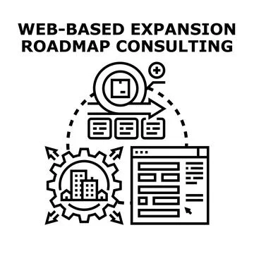 Web based expansion roadmap consulting process illustration Stock Illustration