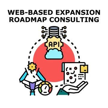 Web based expansion roadmap consulting concept Stock Illustration