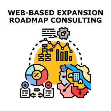 Web based expansion roadmap consulting business strategy Stock Illustration