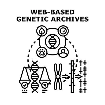 Web based genetic archives storing and analyzing dna sequences Stock Illustration