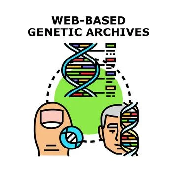 Web based genetic archives storing human genetic information Stock Illustration