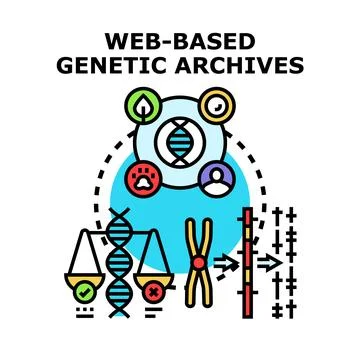 Web based genetic archives storing and analyzing dna sequences Stock Illustration
