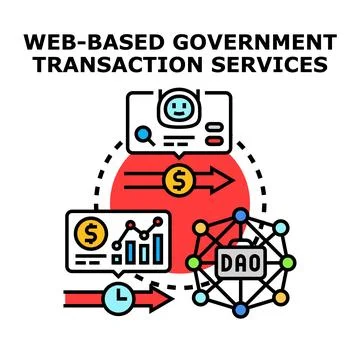 Web based government transaction services concept illustration Stock Illustration