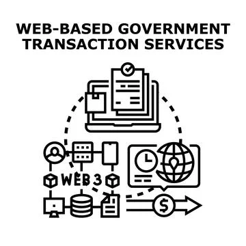 Web based government transaction services digital concept Stock Illustration