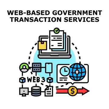 Web based government transaction services digital concept Illustrazione stock