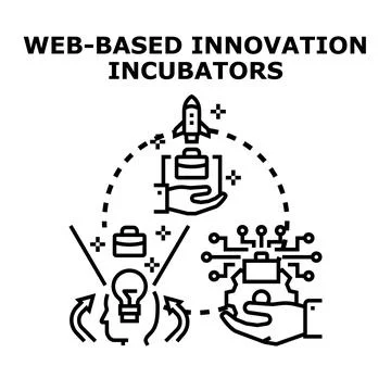 Web based innovation incubating business startup and development Stock Illustration