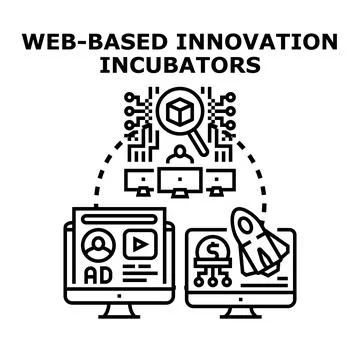 Web based innovation incubators creating digital startups Stock Illustration