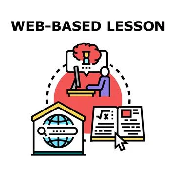 Web based lesson concept using online education platform Stock Illustration