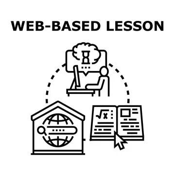 Web based lesson concept using online education platform Stock Illustration