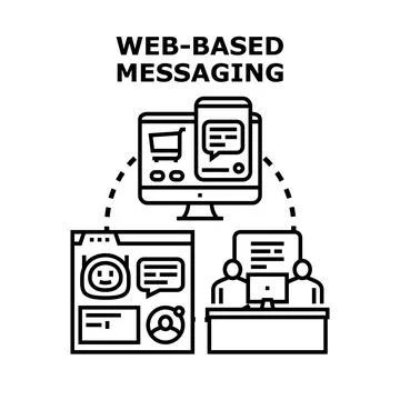 Web based messaging application and online communication concept Stock Illustration