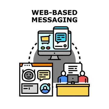 Web based messaging application and online communication concept Stock Illustration