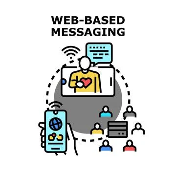 Web based messaging concept for online communication 스톡 일러스트