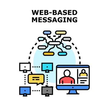 Web based messaging global communication concept Stockillustratie