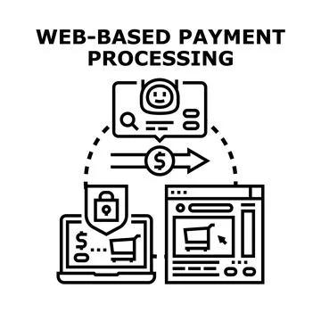 Web based payment processing online secure transaction system Stock Illustration