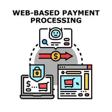 Web based payment processing online secure transaction system Stock Illustration
