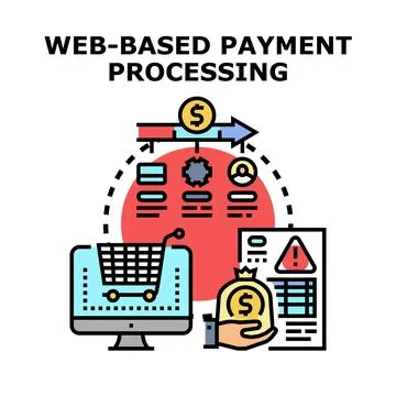 Web based payment processing system concept icon Stock Illustration