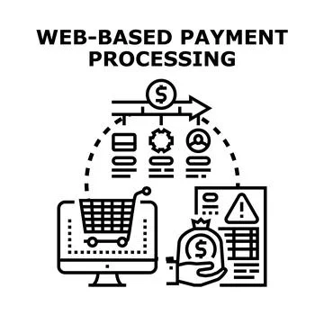 Web based payment processing system concept icon Stock Illustration