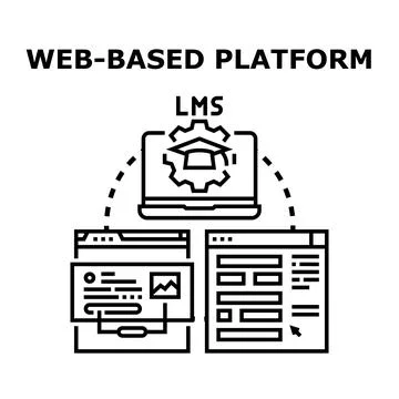 Web based platform connecting learning management system technology Stock Illustration