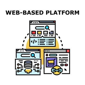 Web based platform developing system integration concept イラスト素材