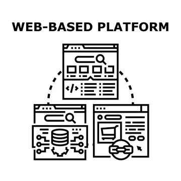 Web based platform developing system integration concept イラスト素材