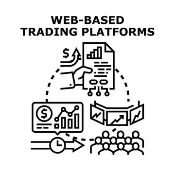 Web based trading platforms concept process investing 스톡 일러스트