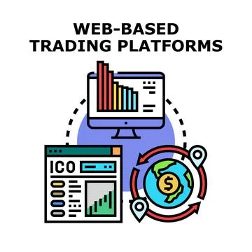 Web based trading platforms connecting global financial markets Stock Illustration