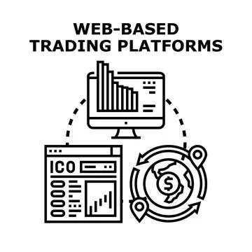 Web based trading platforms connecting global financial markets Stock Illustration