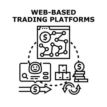 Web based trading platforms vector concept Stock Illustration