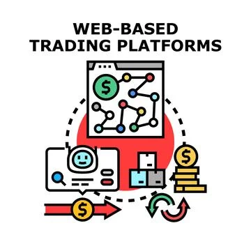 Web based trading platforms vector concept Stock Illustration