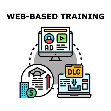 Web based training concept advancing distance e learning 스톡 일러스트