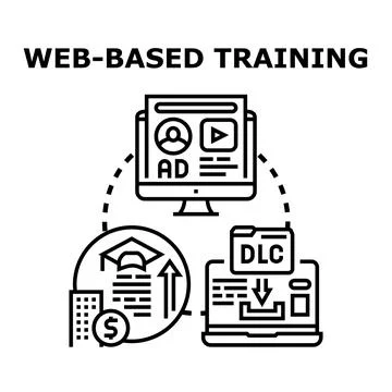 Web based training concept advancing distance e learning Stock Illustration